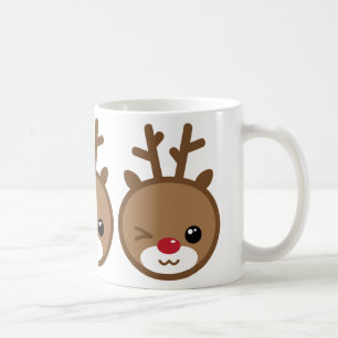 Caneca De Café Kawaii Reindeer Christmas Mug