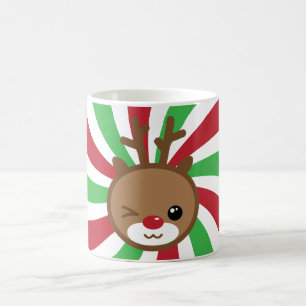 Caneca De Café Kawaii Reindeer Christmas Mug