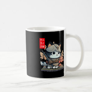 Caneca De Café Kawaii Samurai Warrior Kawaii Gato Japonês E