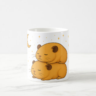 Caneca De Café Kawaii sonolento sonhador aconchegante hamster car