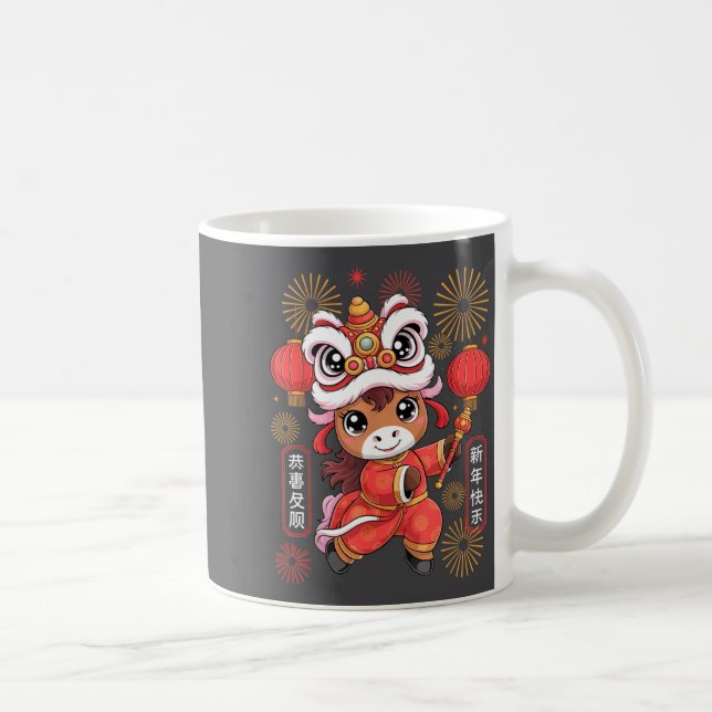 Caneca De Café Kawaii Style Year Of The Horse 2026 Chinese New Ye (Direita)
