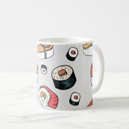 Caneca De Café Kawaii Sushi Rolls Pattern