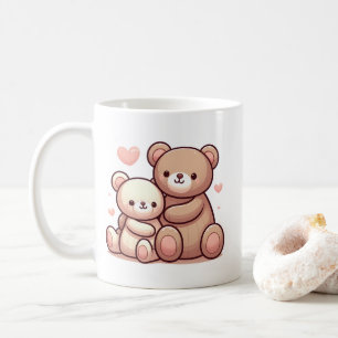 Caneca De Café Kawaii Teddy Bear Hug Art