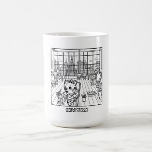 Caneca De Café Kawaii Tigers em um Art Studio em Nova Iorque