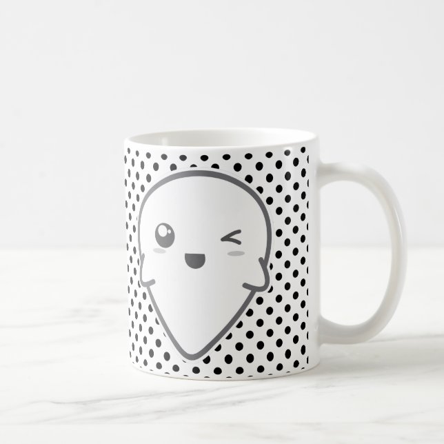 Caneca De Café Kawaii Winking Ghost Mug (Direita)