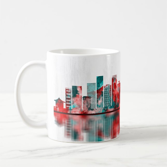 Caneca De Café Kawasaki Japan Skyline (Esquerda)