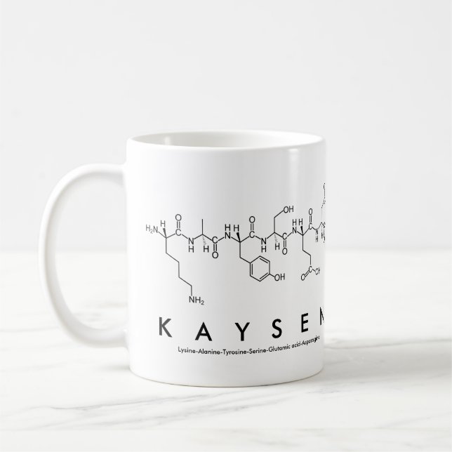 Caneca De Café Kaysen peptide name mug (Esquerda)