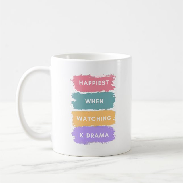 Caneca De Café Kdrama Lettering Coffee Mug for Korean Drama Lover (Esquerda)