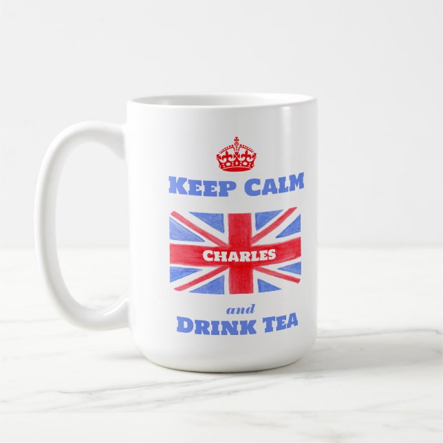 Caneca De Café Keep Calm Drink Tea Union Jack British Flag  (Esquerda)