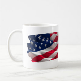 Caneca De Café keep calm quote and vibrant american flag