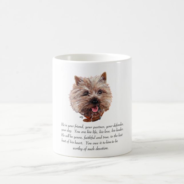 Caneca De Café Keepsawn Cairn Terrier - Masculino (Centro)