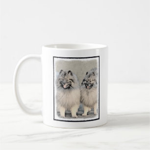 Caneca De Café Keeshond Brothers Painting - Arte Original de Cach