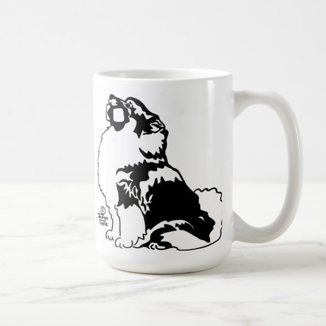 Caneca De Café Keeshond da obediência (Direita)