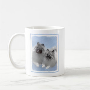 Caneca De Café Keeshond Pair de Kees pintando Arte Animal Origina