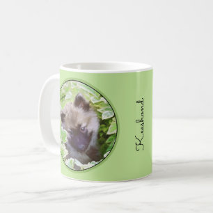 Caneca De Café Keeshond Puppy na Pintura Original