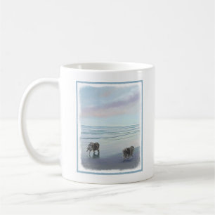 Caneca De Café Keeshonds na Arte de Cão de Pintura em Seashore