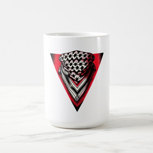 Caneca De Café Keffiyeh do Triângulo Vermelho Invertido (Centro)