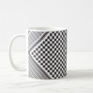 Caneca De Café Keffiyeh preto e branco