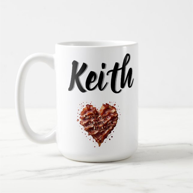 Caneca De Café Keith Não Vai Bacon Meu Coração, (Esquerda)