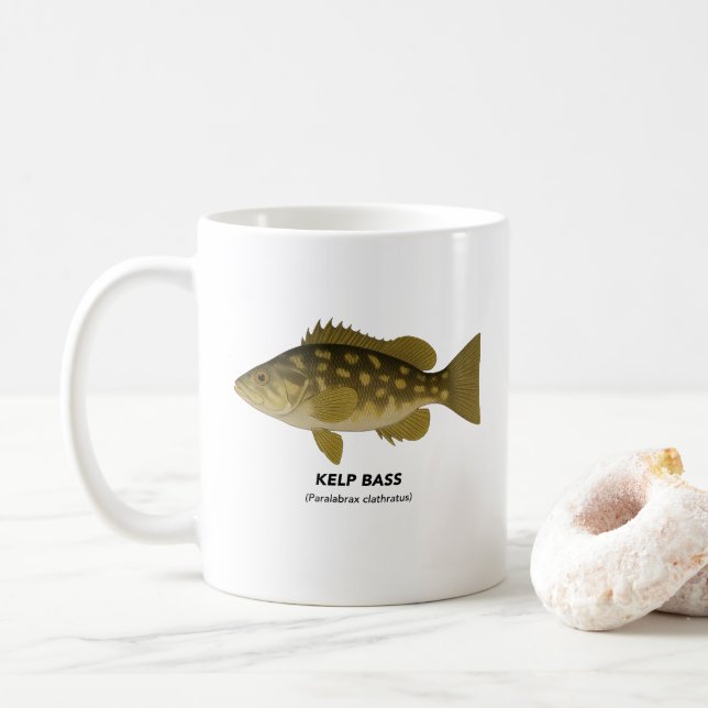 Caneca De Café Kelp Bass - Animais Marinhos da Califórnia (Com Donut)