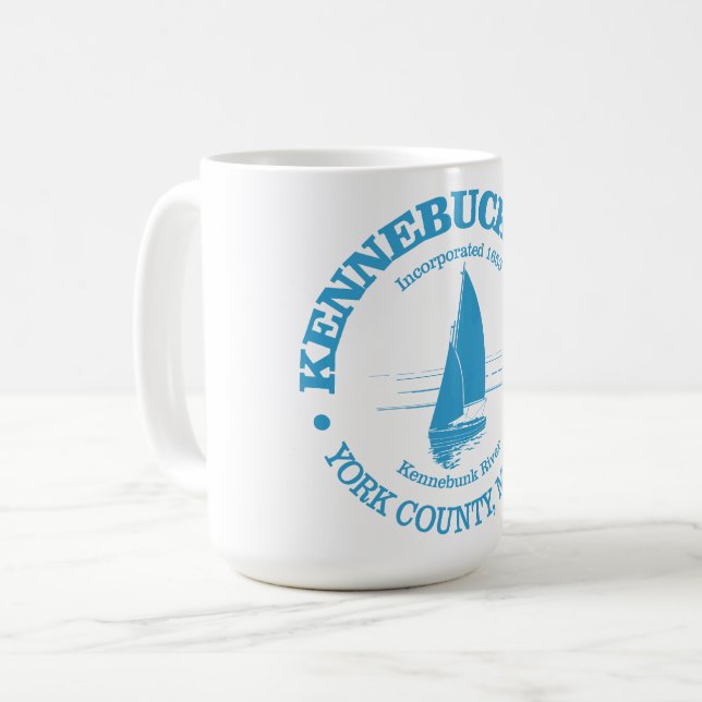 Caneca De Café Kennebunkport (veleiro) (Frente Esquerda)
