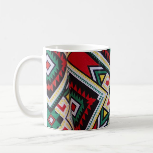 Caneca De Café Kente Geometric Tapestry (Esquerda)