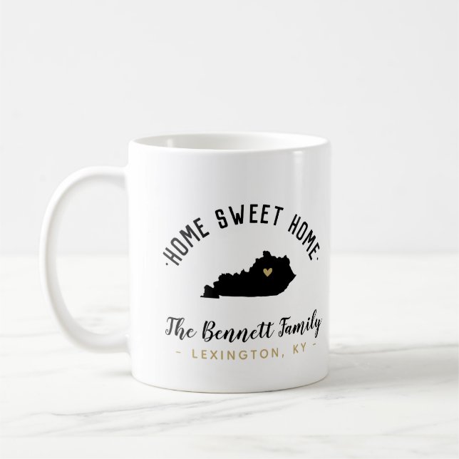 Caneca De Café Kentucky Home Sweet Home Family Monograma Mug (Esquerda)