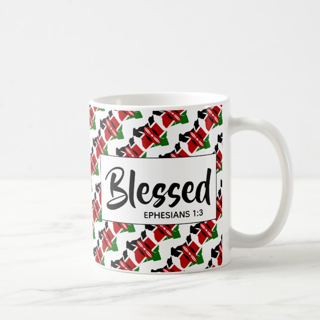Caneca De Café KENYA Abençoou Escritórios Cristãos Efesianos (Direita)