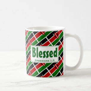 Caneca De Café KENYA FLAG - Escritura Personalizada do Queniano B