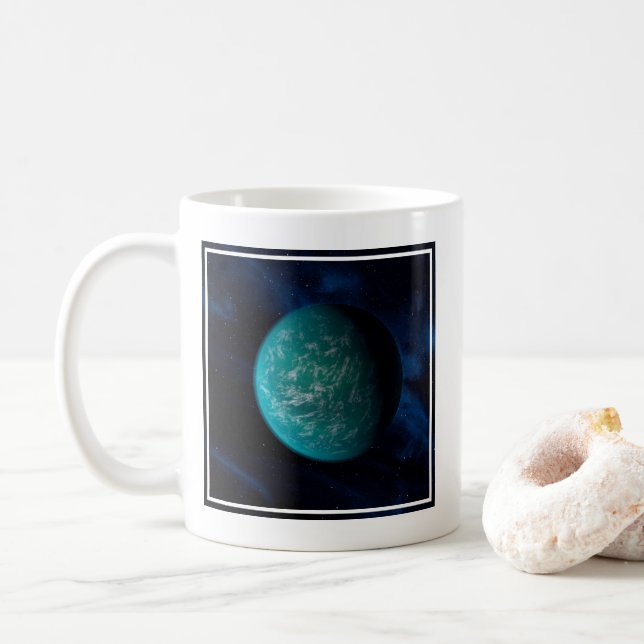 Caneca De Café Kepler 22b, Um Planeta Extrasolar. (Com Donut)