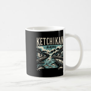 Caneca De Café Ketchikan Alasca Ak Gráfico Vintage Capital do Sal