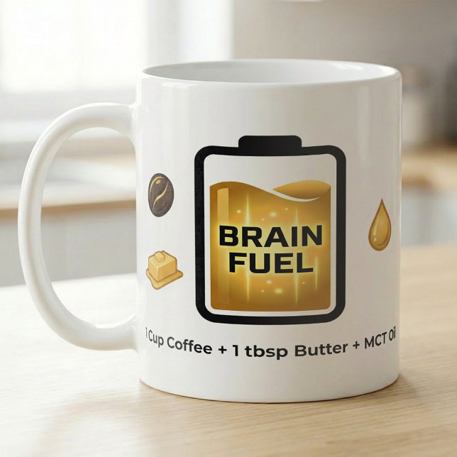 Caneca De Café Keto Coffee Brain Fuel Recipe (Criador carregado)