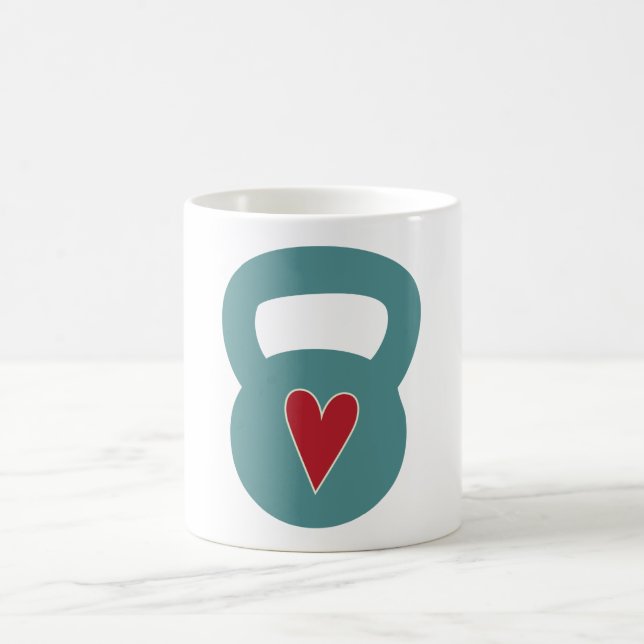 Caneca De Café Kettlebell com um coração (Centro)