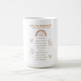 Caneca De Café Key to Serenity Boho Mug - Boêmia Inspiracional