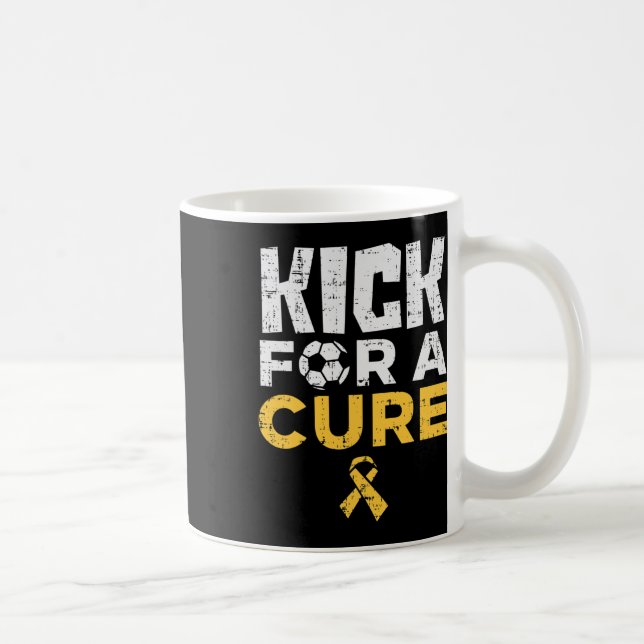 Caneca De Café Kick For A Cure Soccer Childhood Cancer Awareness  (Direita)