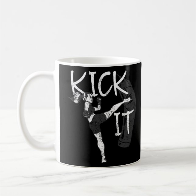 Caneca De Café Kickboxe Girl Kick Kick (Esquerda)