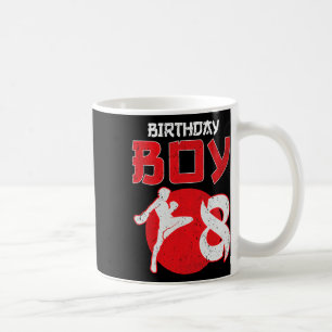 Caneca De Café Kickboxing Aniversário de 8 Anos de Idade Mma Arte