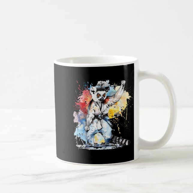Caneca De Café Kickboxing Lêmure Artes Marciais Caratê Jiu-Jitsu  (Direita)