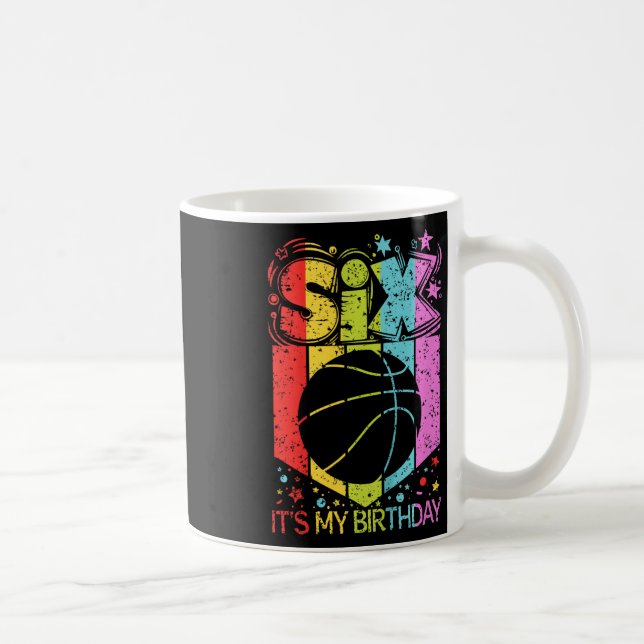 Caneca De Café Kids 6th Birthday Boy Girl Six 6 Year Old Sketll B (Direita)