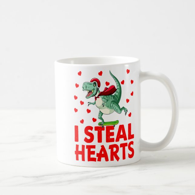 Caneca De Café Kids I Steal Hearts Dinosaur Valentines Day For Ba (Direita)