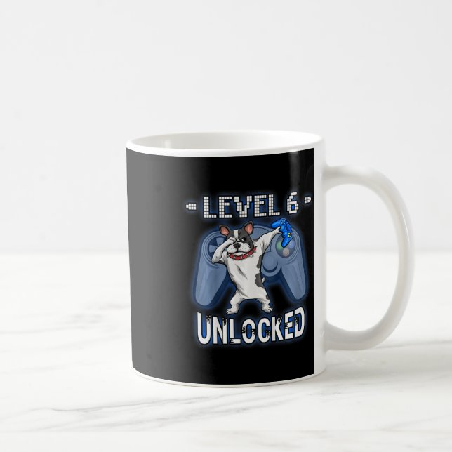 Caneca De Café Kids Level 6 Unlocked - Dabbing French Bulldog Gam (Direita)