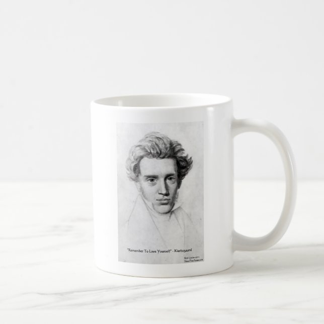 Caneca De Café Kierkegaard "Amar a Si Mesmo" Presentes de Citação (Direita)