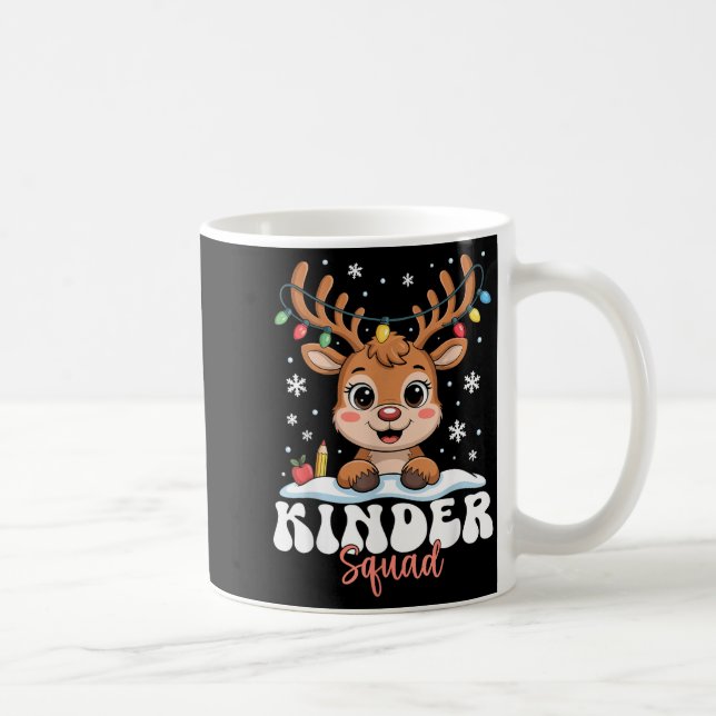 Caneca De Café Kinder Squad Reindeer Christmas Lights Cute Winter (Direita)