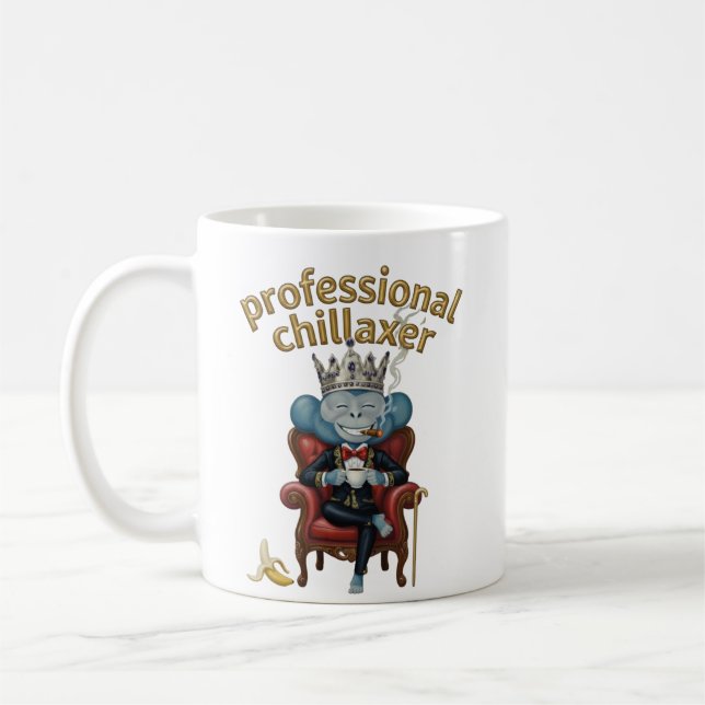 Caneca De Café King of comfort Chillaxer Monkey  (Esquerda)