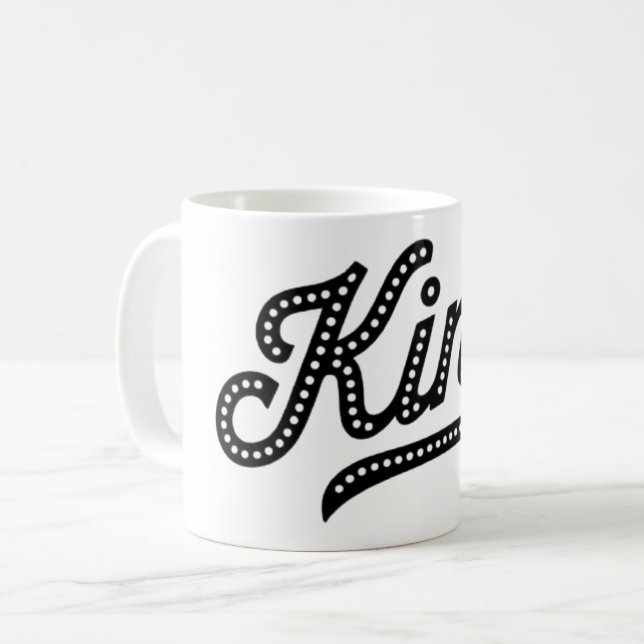 Caneca De Café King Typography elegant Design (Frente Esquerda)
