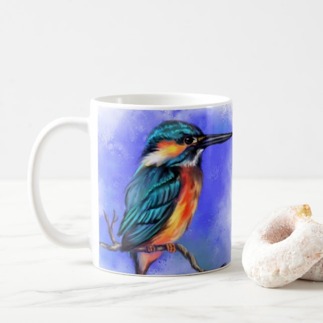 Caneca De Café Kingfisher Bird Mug (Com Donut)