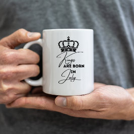 Caneca De Café Kings Are Born in July – Birthday Mug for Men