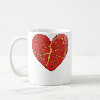 Caneca De Café Kintsugi Art Kintsukuroi Heart Japan Wabi Sabi