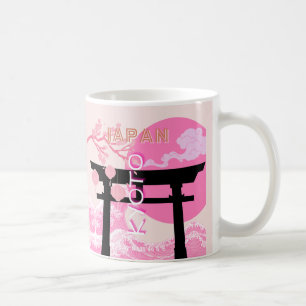Caneca De Café Kioto, Japão, Pink Viagem Art