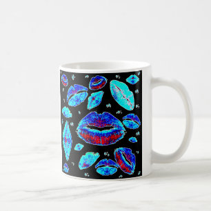 Caneca De Café Kisses por toda parte (Azul)